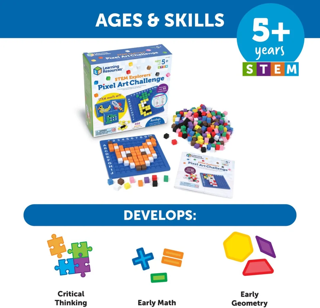 Learning Resources Pixel Art Challenge STEM Speelgoed 950LER9463 - Meerkleurig