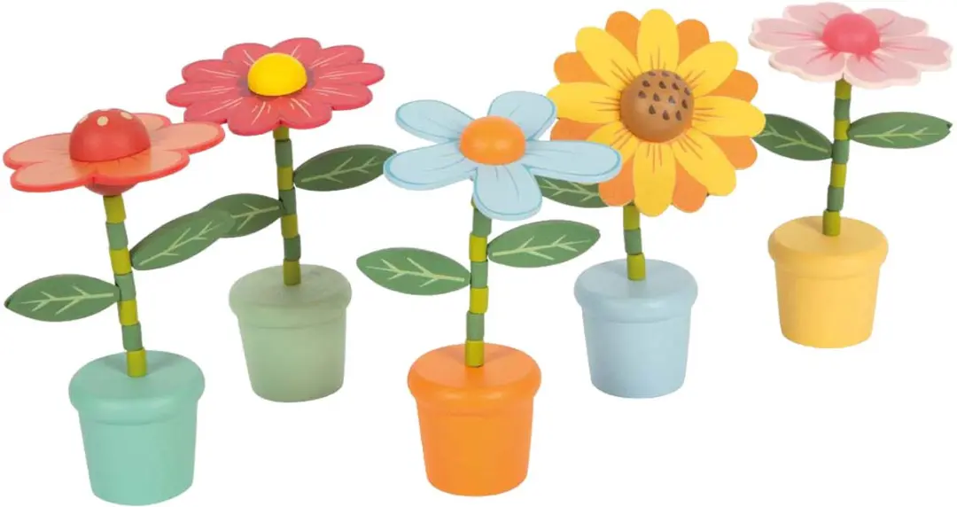 Small Foot Houten Drukfiguur Bloem - Multicolor
