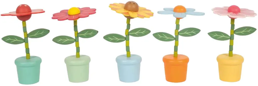 Small Foot Houten Drukfiguur Bloem - Multicolor