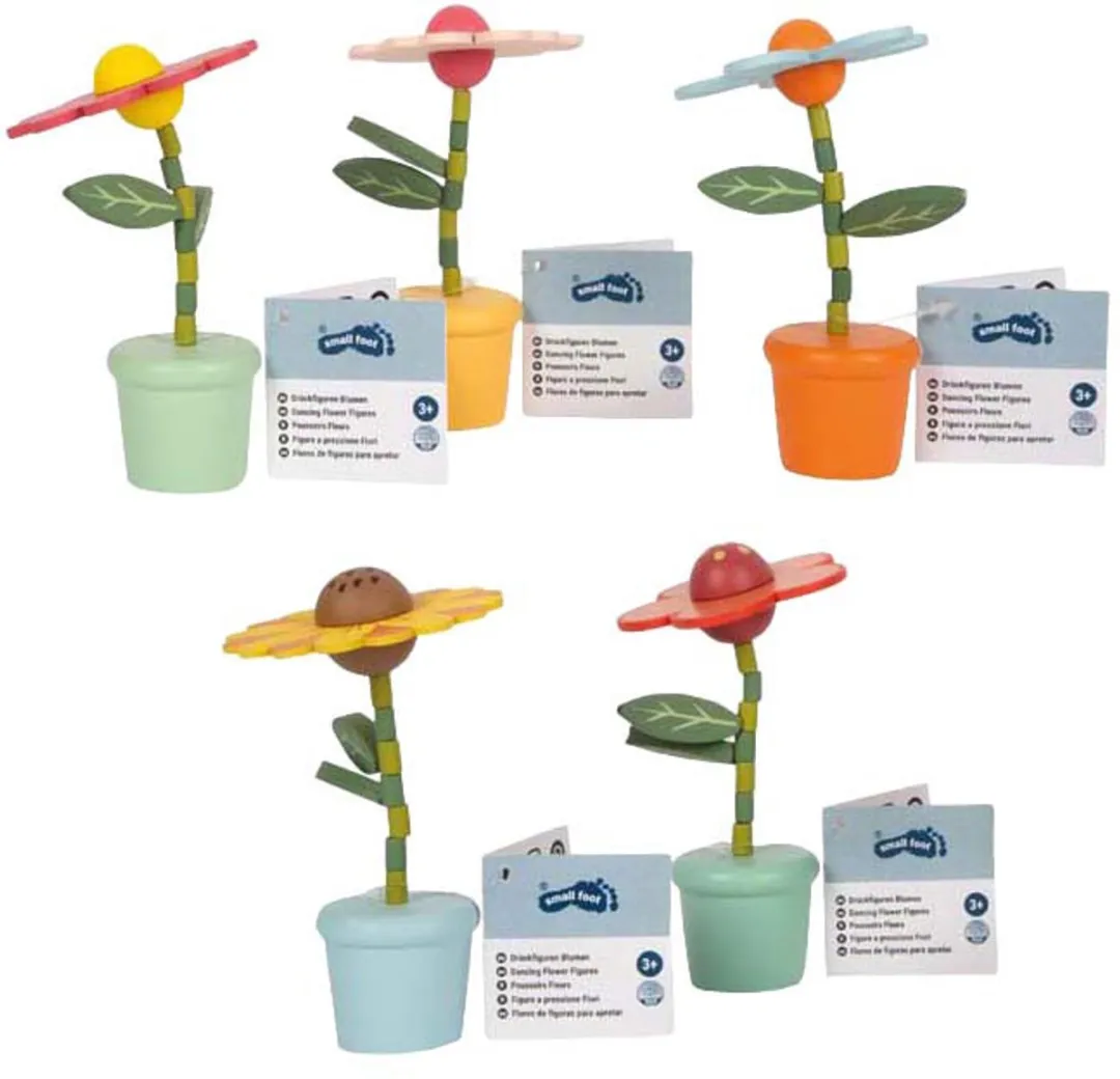 Small Foot Houten Drukfiguur Bloem - Multicolor
