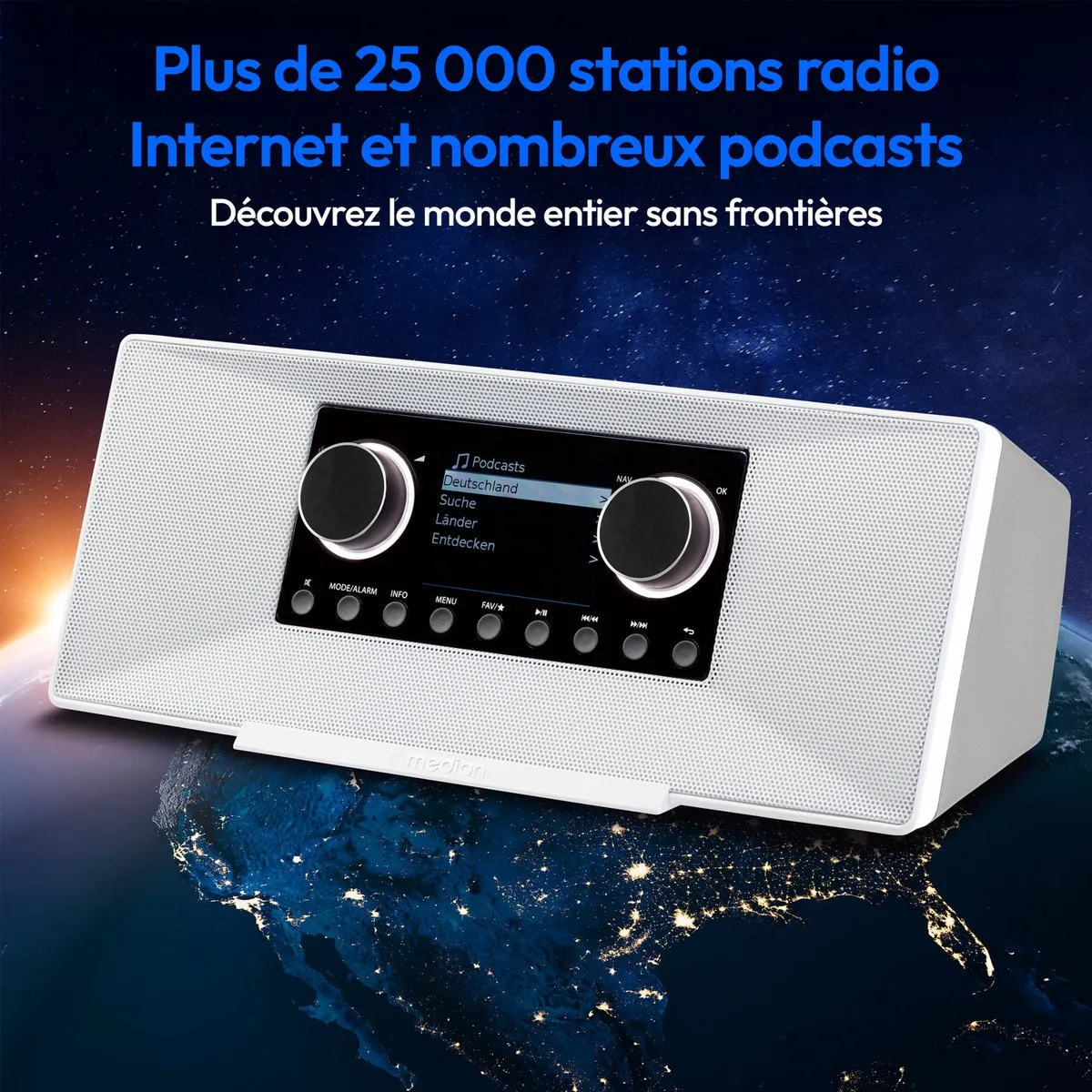 Medion MD89289 Internetradio DAB+ - 12W - Wit
