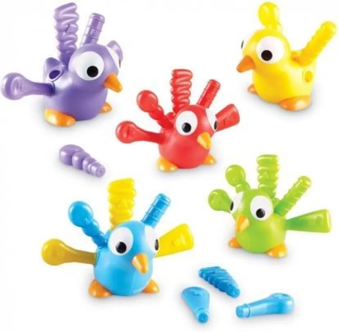 Learning Resources Fine Motor Peacock Pals Ontwikkelset - 5 Pauwen Multicolor