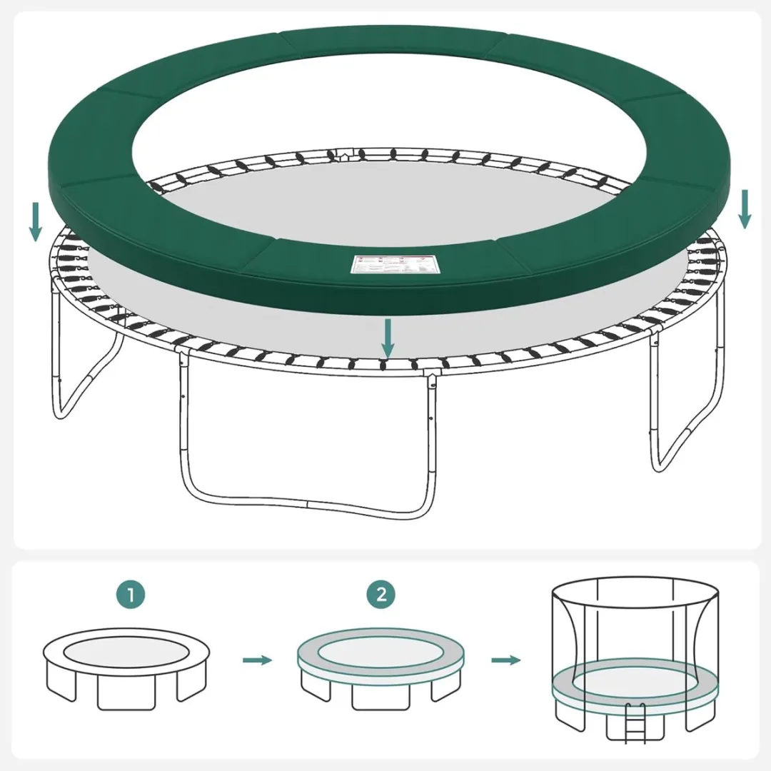 Songmics STP12GN Trampolinerandafdekking Ø366cm - Groen