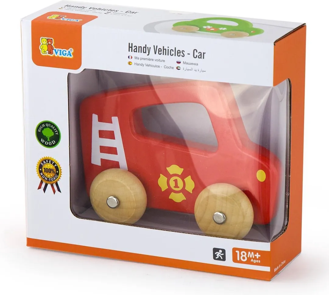 New Classic Toys Viga Brandweerauto 50330 - Rood