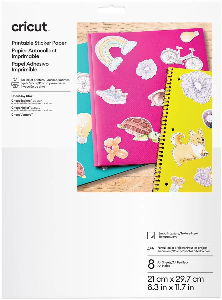Cricut Printbaar Stickerpapier A4 Wit