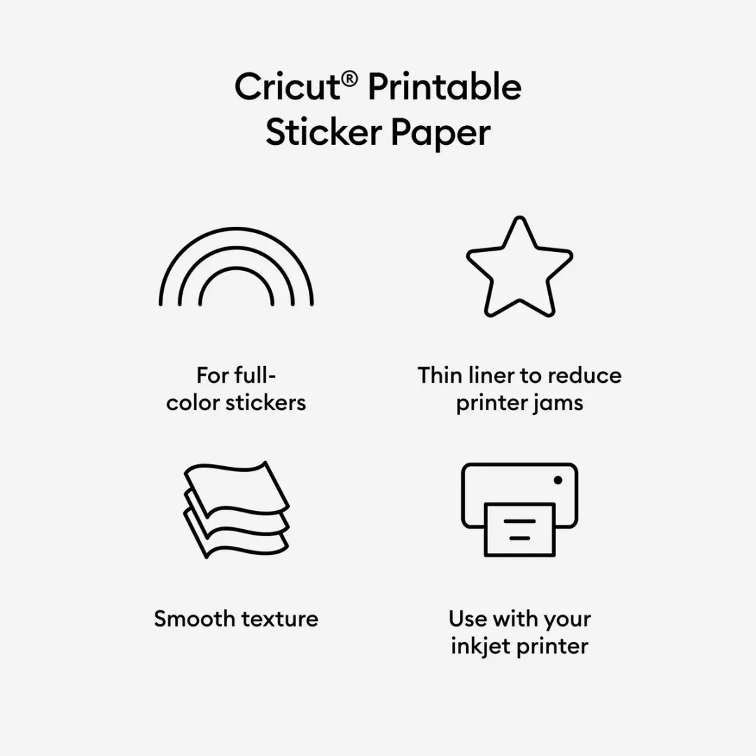 Cricut Printbaar Stickerpapier A4 Wit - 8 Vellen - afbeelding 2 van 6