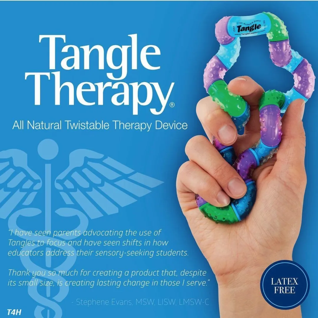 Tangle Therapy DISPLAY 4 Stuks - Paars/Blauw/ Groen