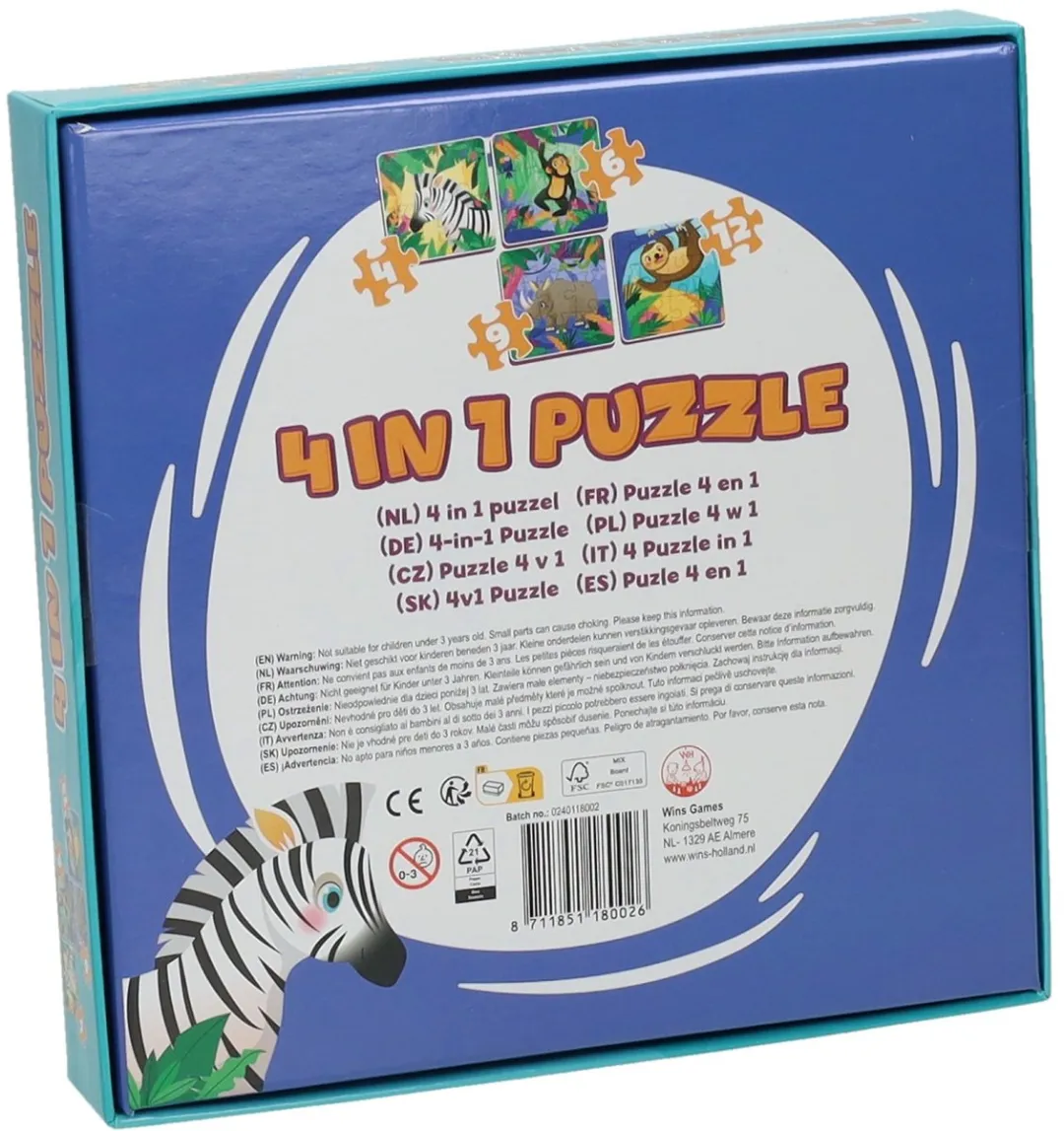 Johntoy Wilde Dieren Legpuzzel 413 Stuks - PU180W
