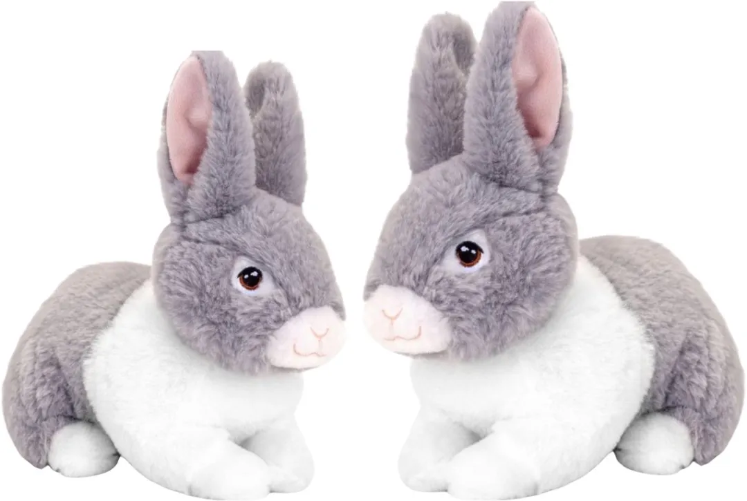 Keel Toys Pluche Konijnen Familie Grijs - Moeder & Kind 25/18cm