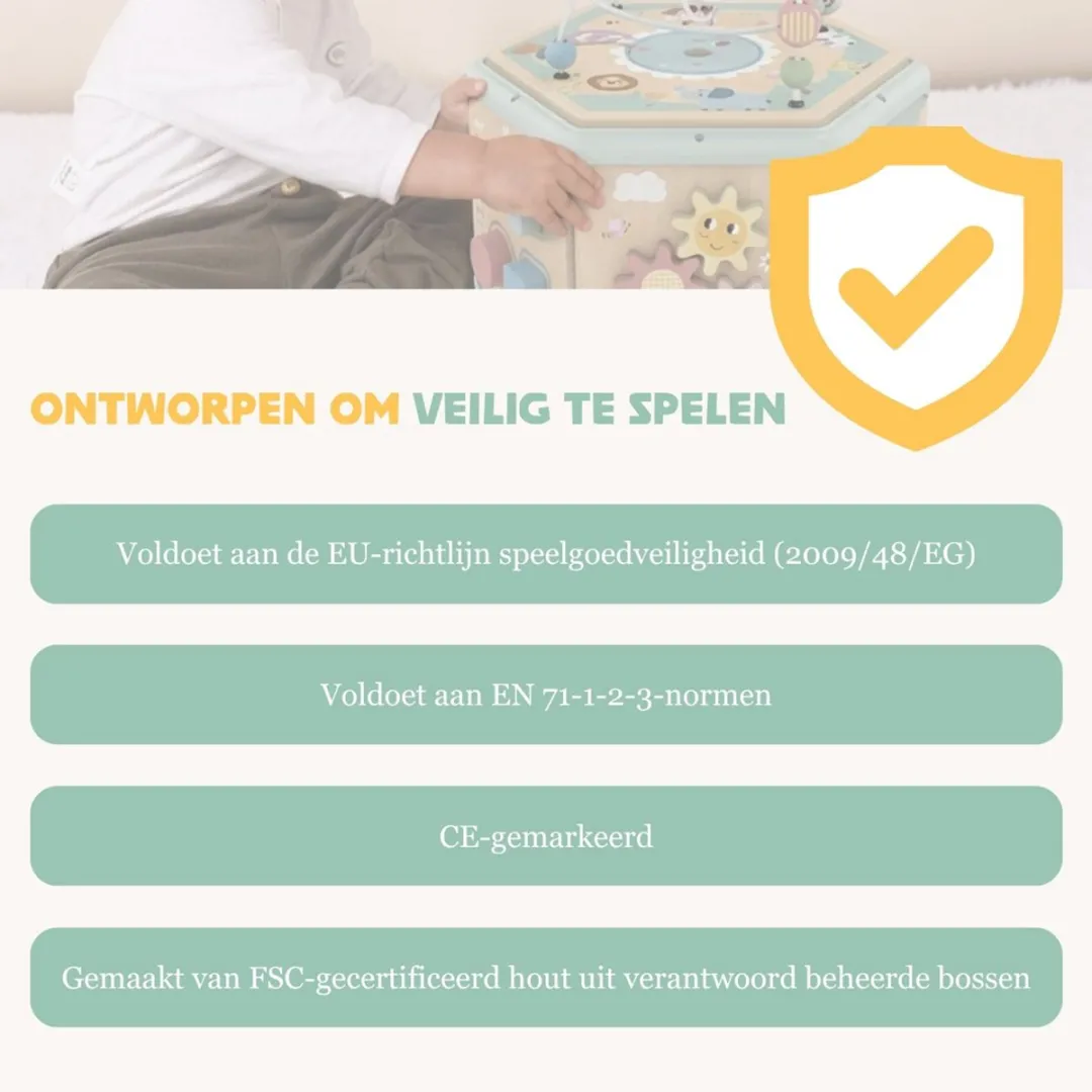 Tooky Toy Activiteitenkubus 7-in-1 - Meerkleurig