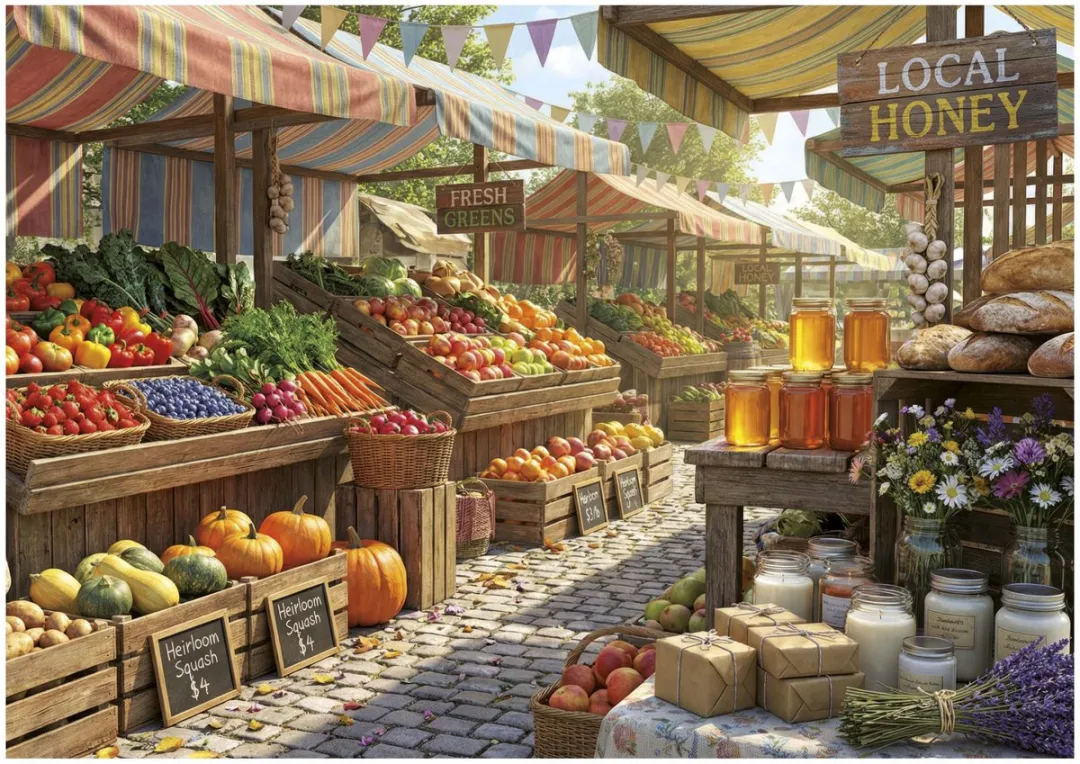 Educa Sunny Farms Market XXL Puzzel 500 Stuks