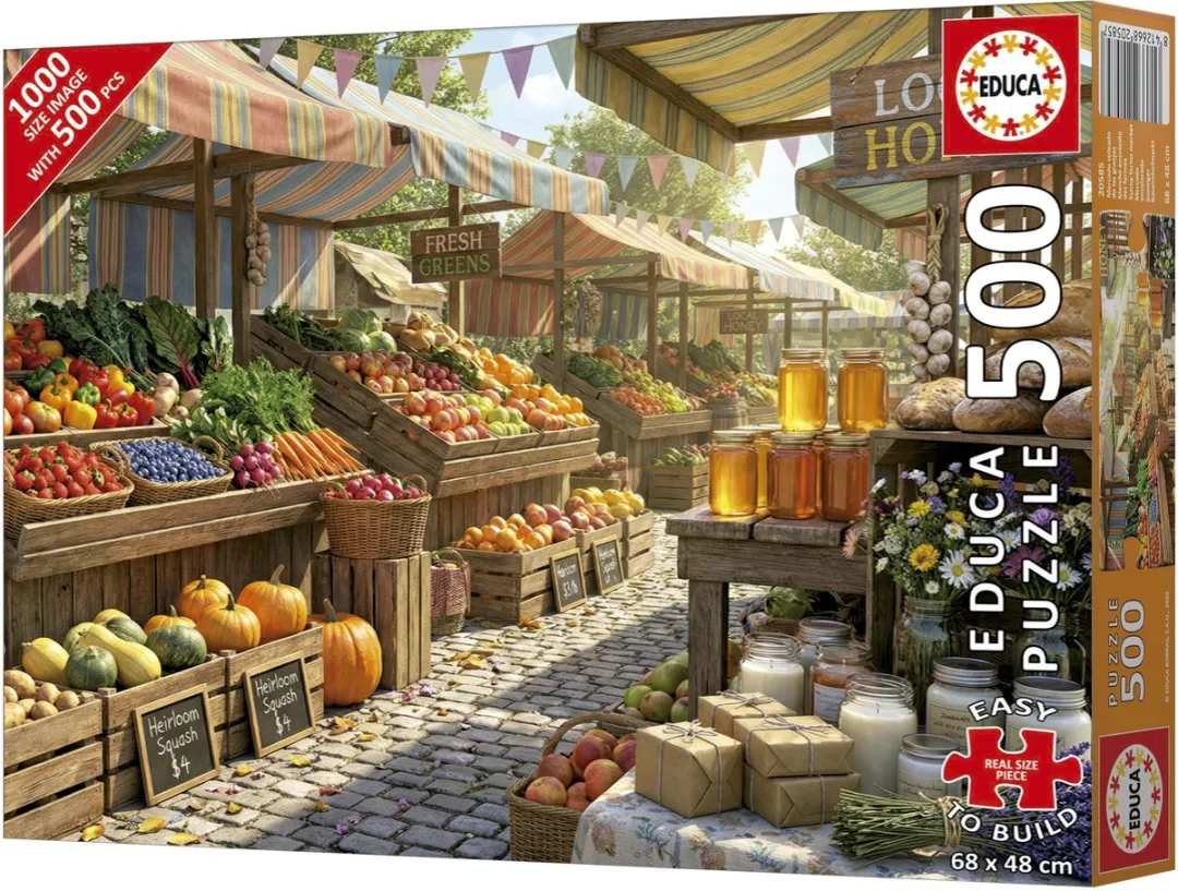 Educa Sunny Farms Market XXL Puzzel 500 Stuks - Multicolor