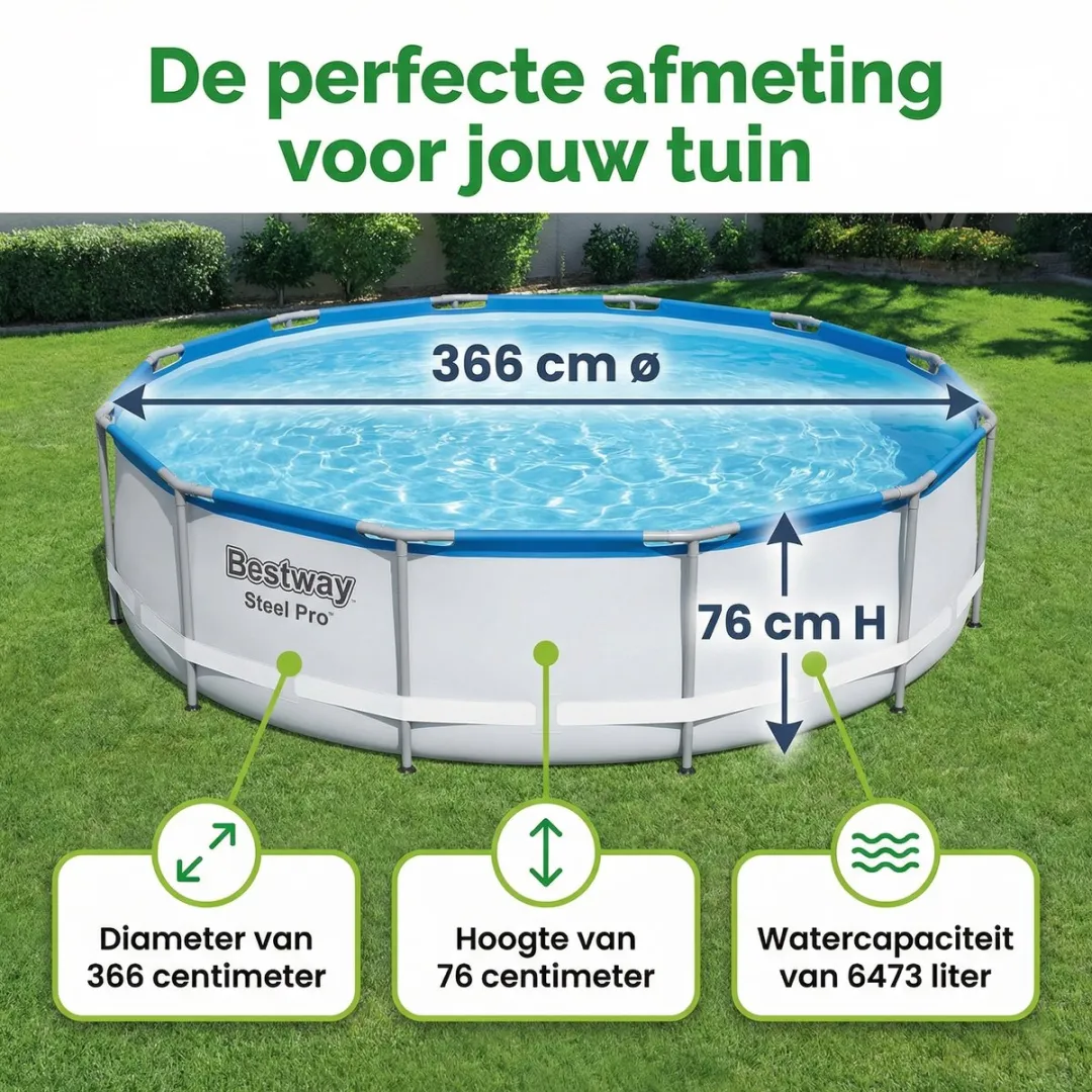 Bestway Steel Pro 56681 Zwembad 366x76cm - Blauw