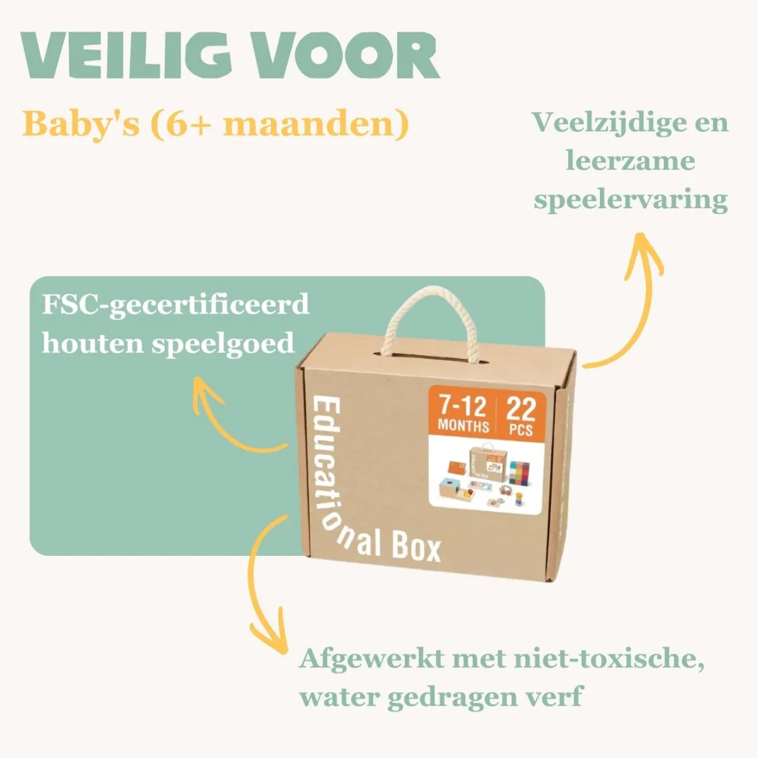 Tooky Toy Houten Speelset 22-delig - Meerkleurig