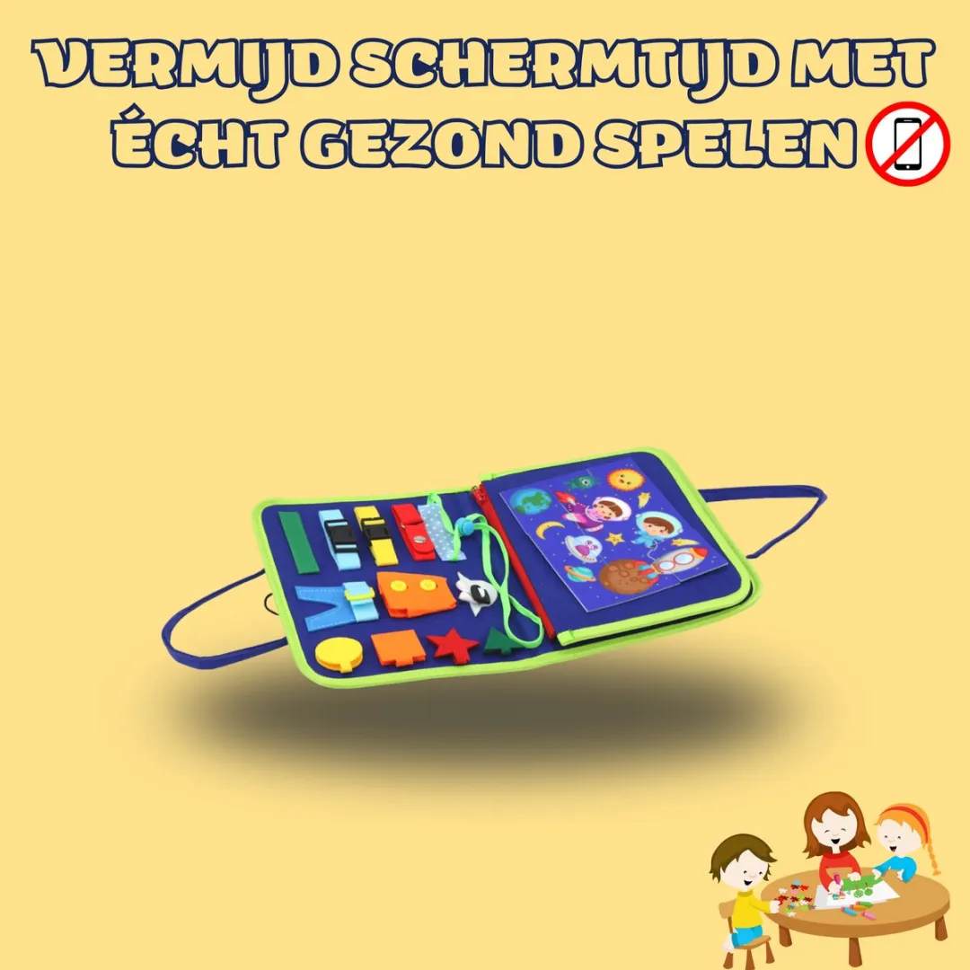 Lean Toys EduPlay Blauw Educatief Voelbord - Dinosaurus Thema