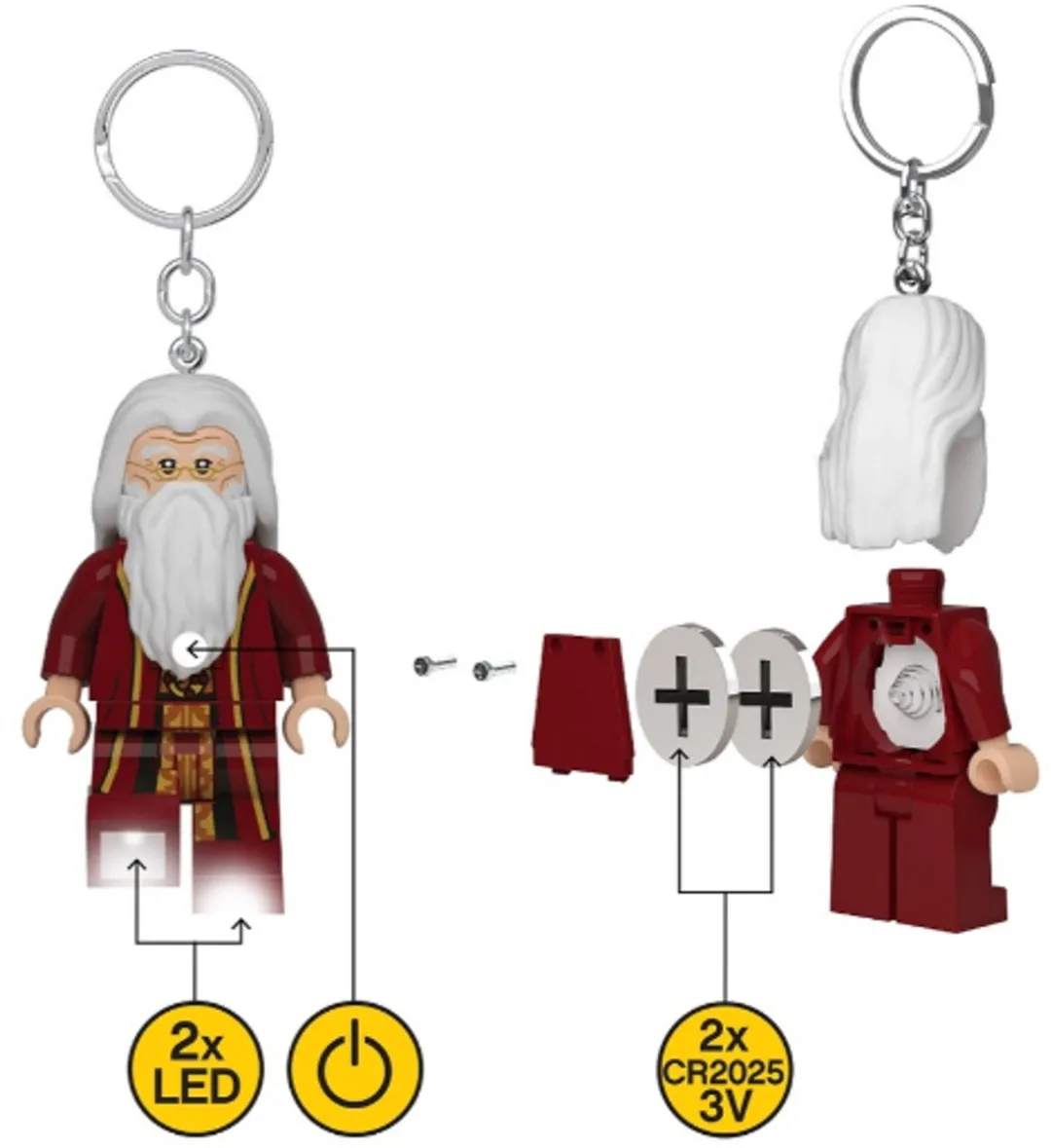 LEGO Harry Potter Lichtgevende Sleutelhanger Perkamentus - Multi