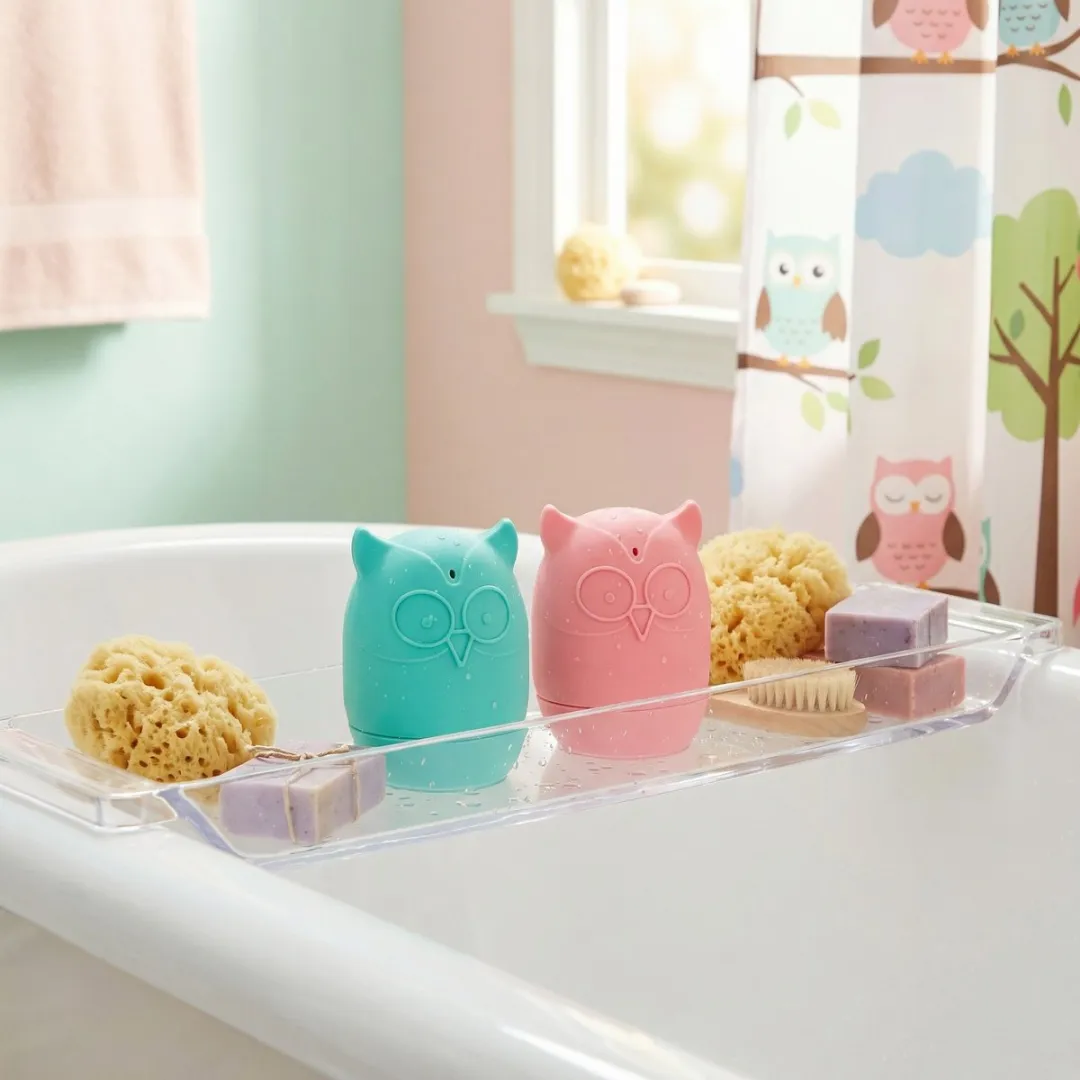 Eddy Toys Siliconen Knijpbadspeelgoed Uil 2 Stuks - Roze