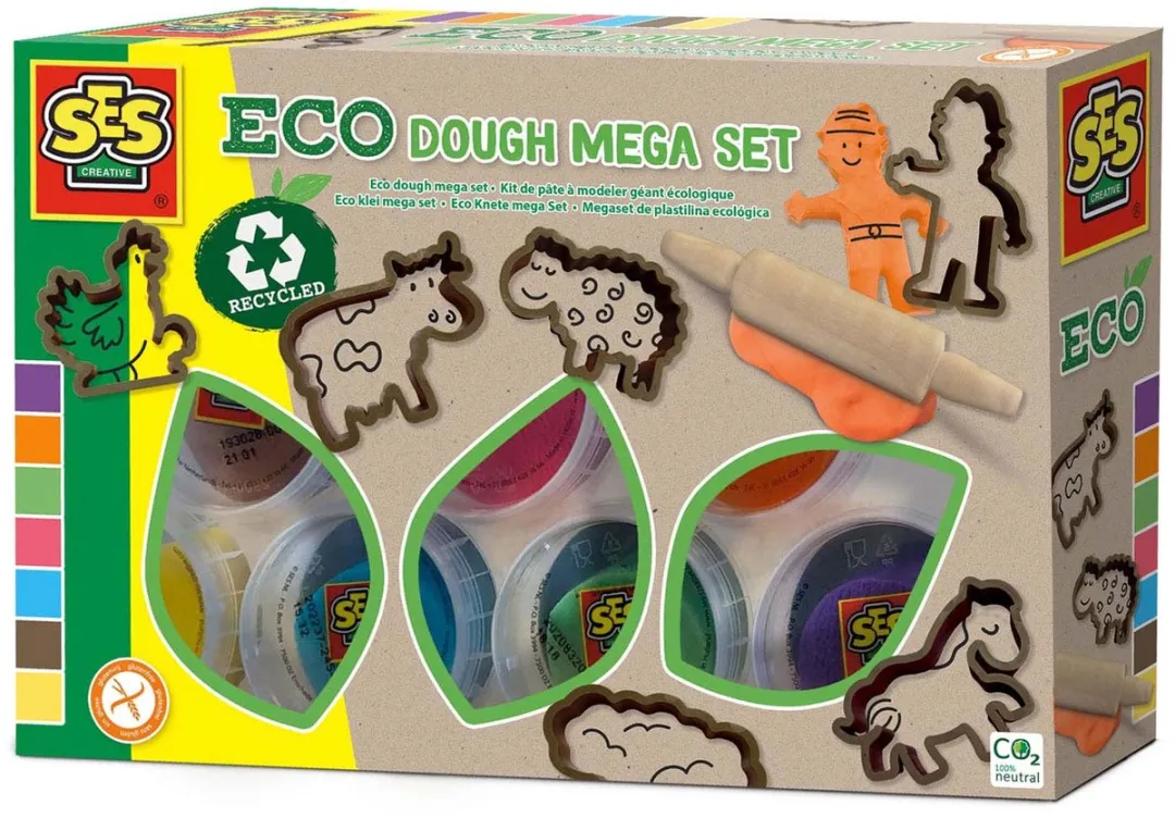 SES Creative Eco Klei Mega Set 7x90g - Vegan & Glutenvrij