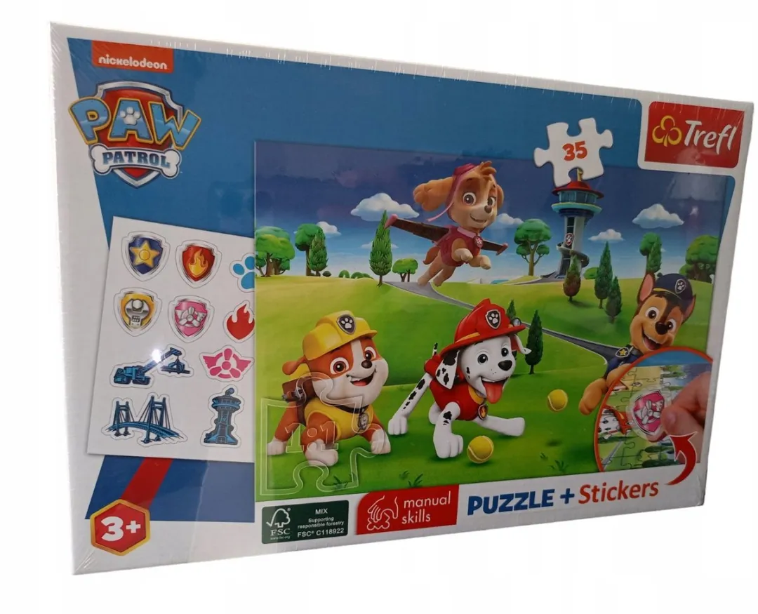 Trefl PAW Patrol Puzzel 35-delig met stickers