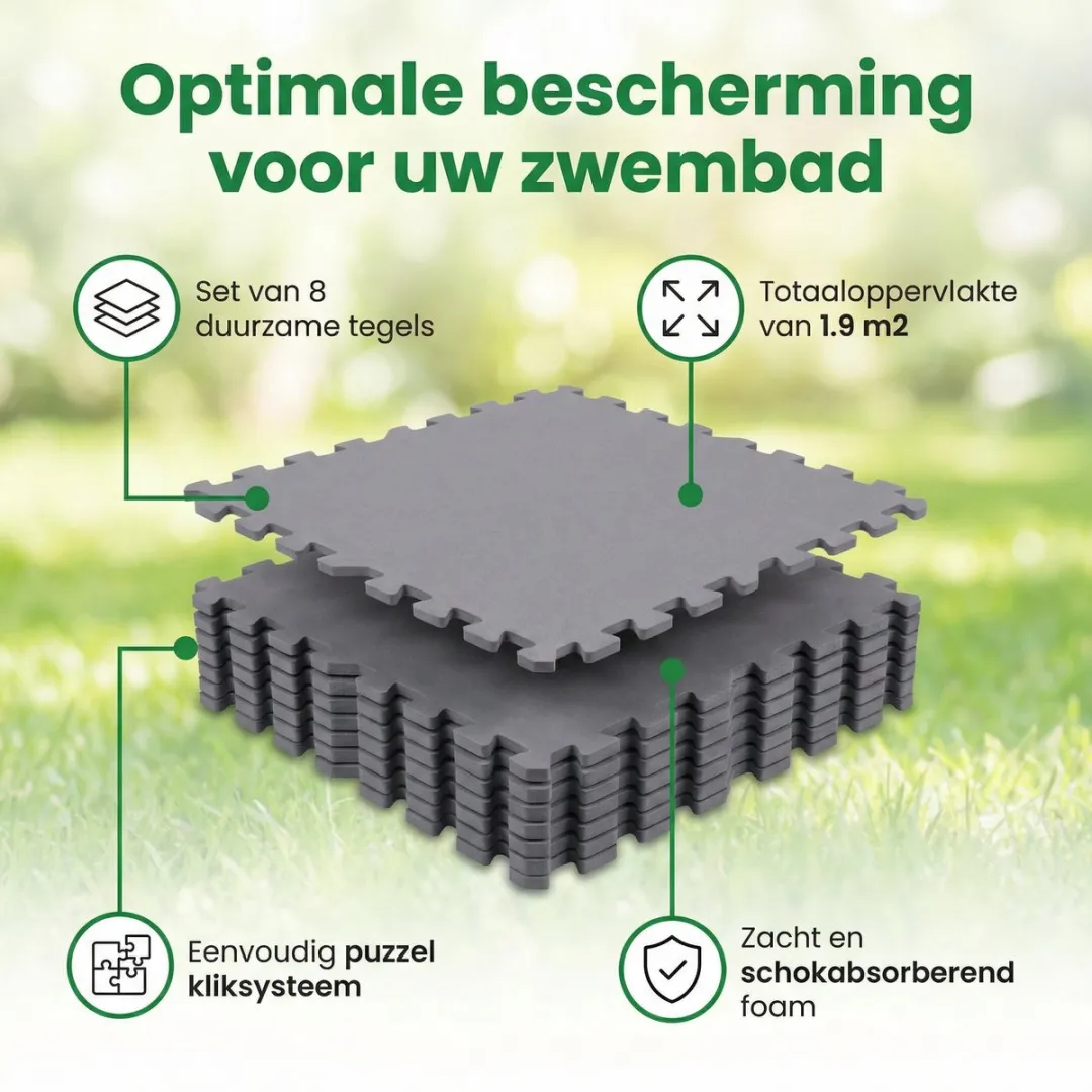 Intex Zwembadtegels 50x50cm - 8 Stuks - Grijs