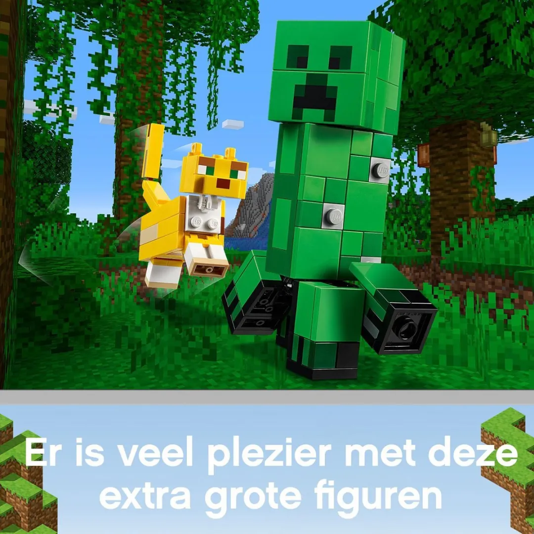 LEGO BigFig Creeper & Ocelot - 184 Stukken - Groen