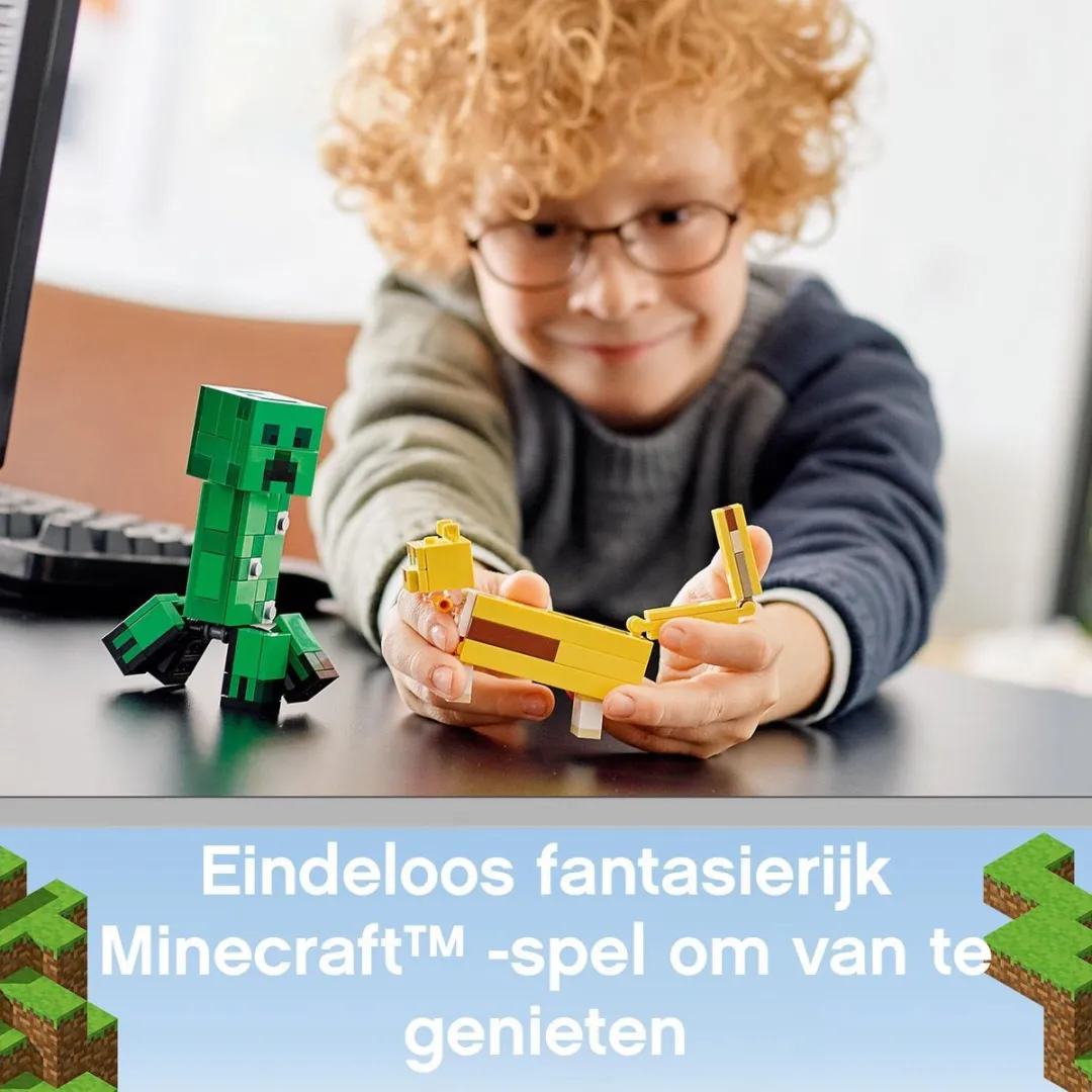 LEGO BigFig Creeper & Ocelot - 184 Stukken - Groen