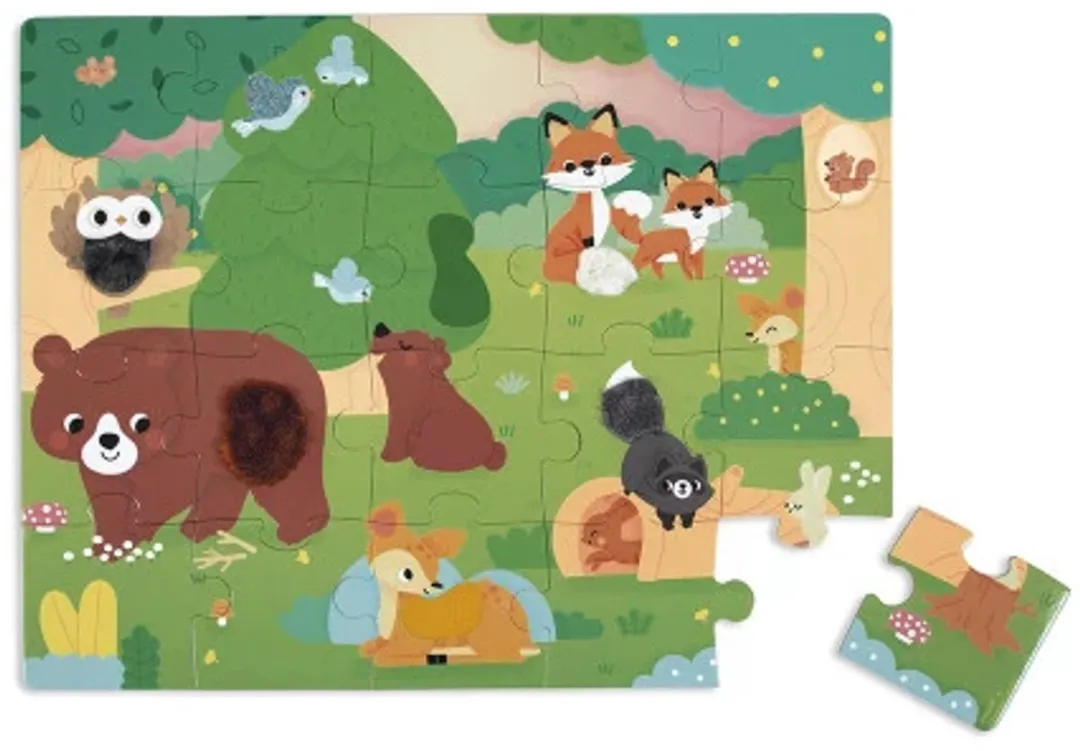 Janod Voelpuzzel Bos Houten Puzzle 20 Stuks - Meerkleurig
