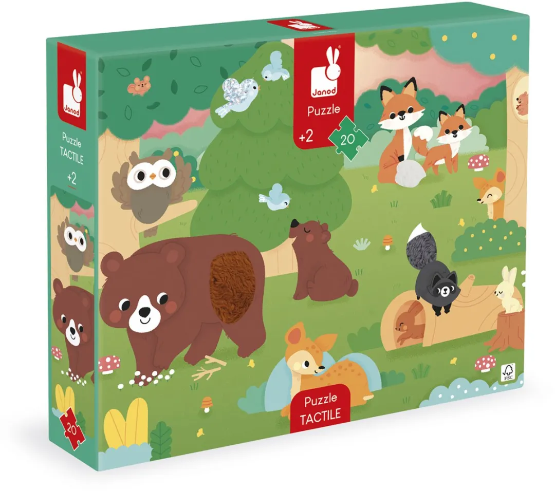 Janod Voelpuzzel Bos Houten Puzzle 20 Stuks