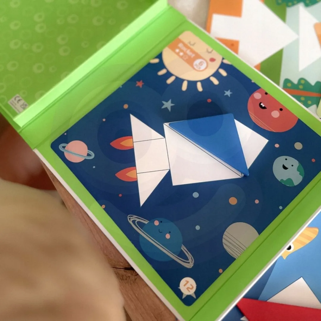 Tooky Toy Houten Tangram Puzzel - 18 Stuks - Meerkleurig