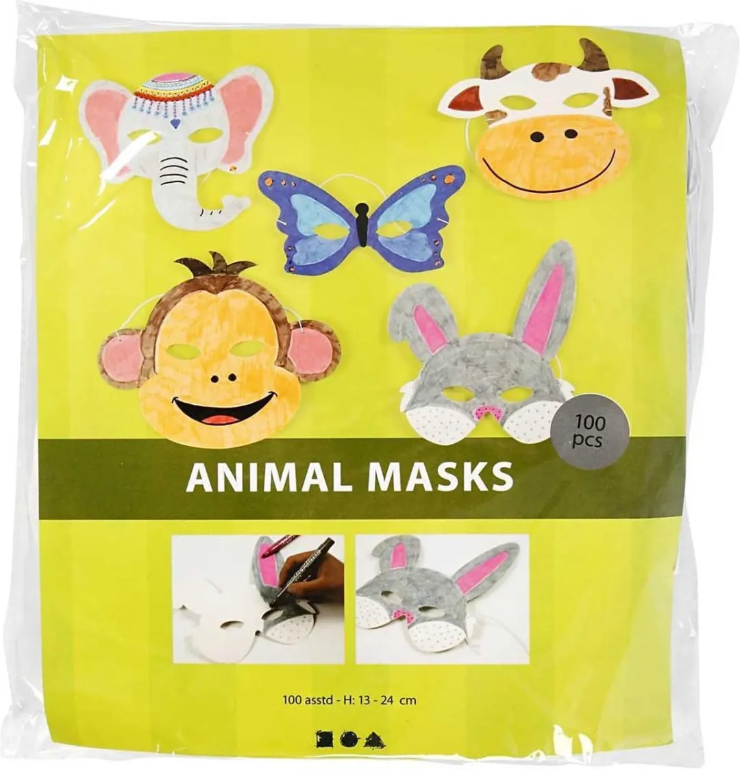 Creativ Company Dierenmaskers - 100 Stuks