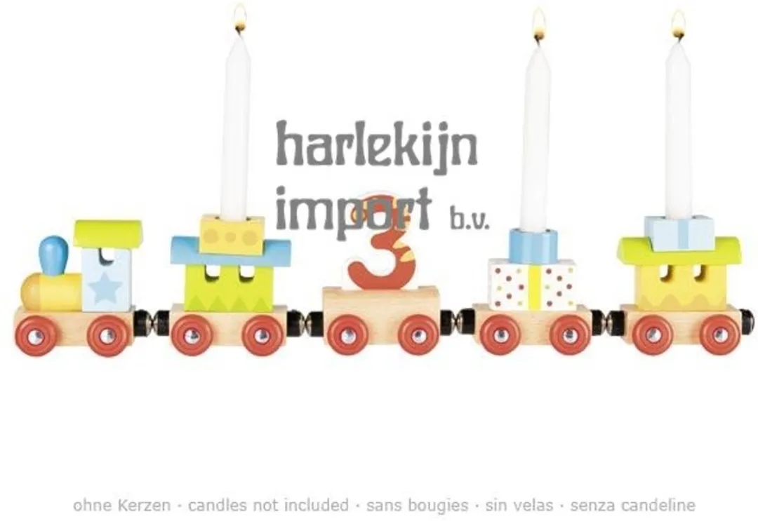 Goki Kaarsenhouder Trein Junior 35cm - 11-delig Multicolor