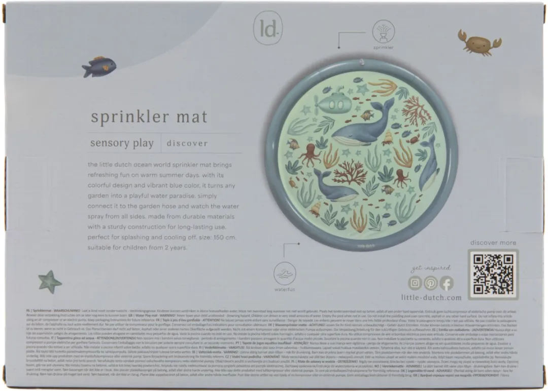Rubo Toys Little Dutch Ocean World Sprinklermat 150cm - Blauw