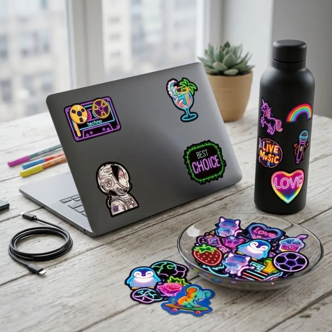 NUVEX Neon Graffiti Stickers - 100 Stuks - Multikleur