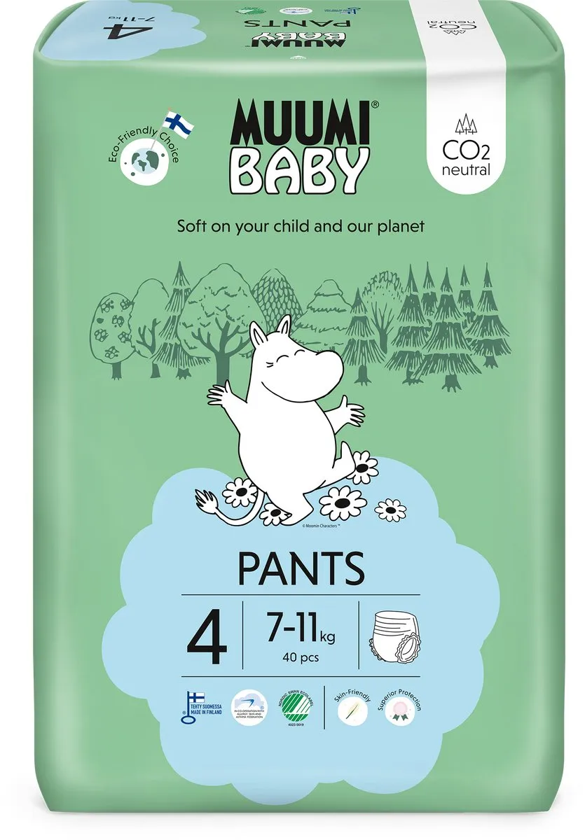 Muumi Baby Eco Luierbroekjes Maat 4 - 7-11 kg - 200 Stuks