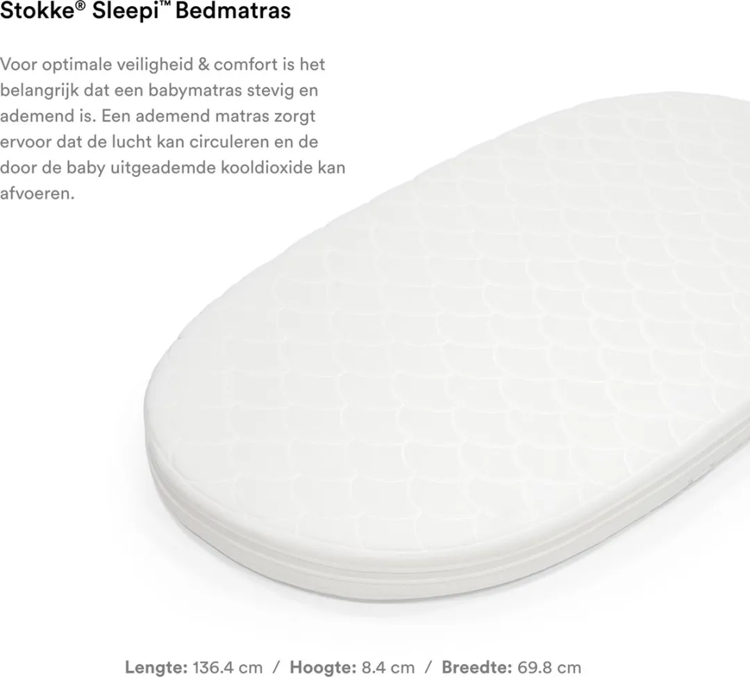 Stokke Sleepi Matras V3 - 136x70cm - Wit