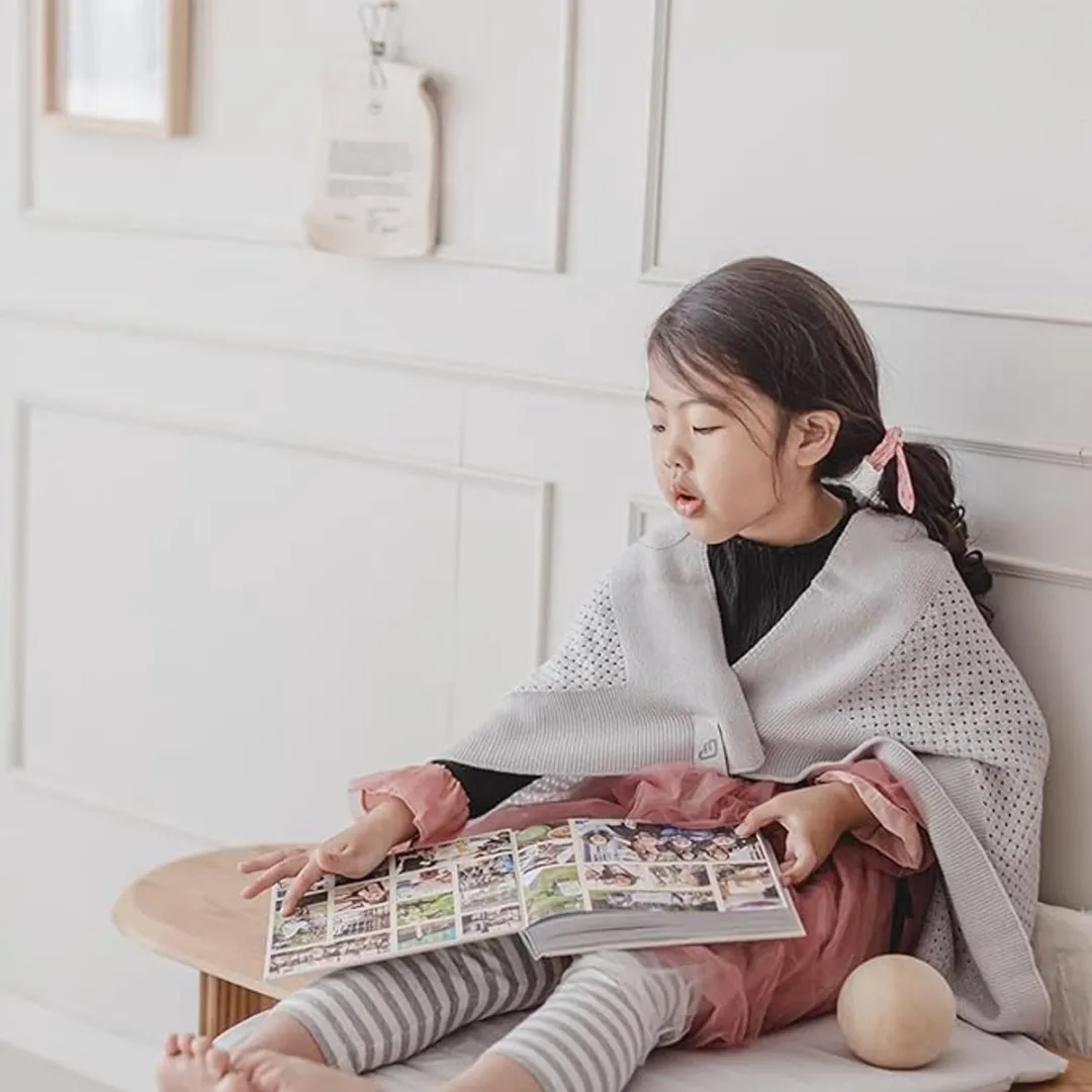 Stokke JetKids Merinowol Deken - 80x80cm - Pebble Grey