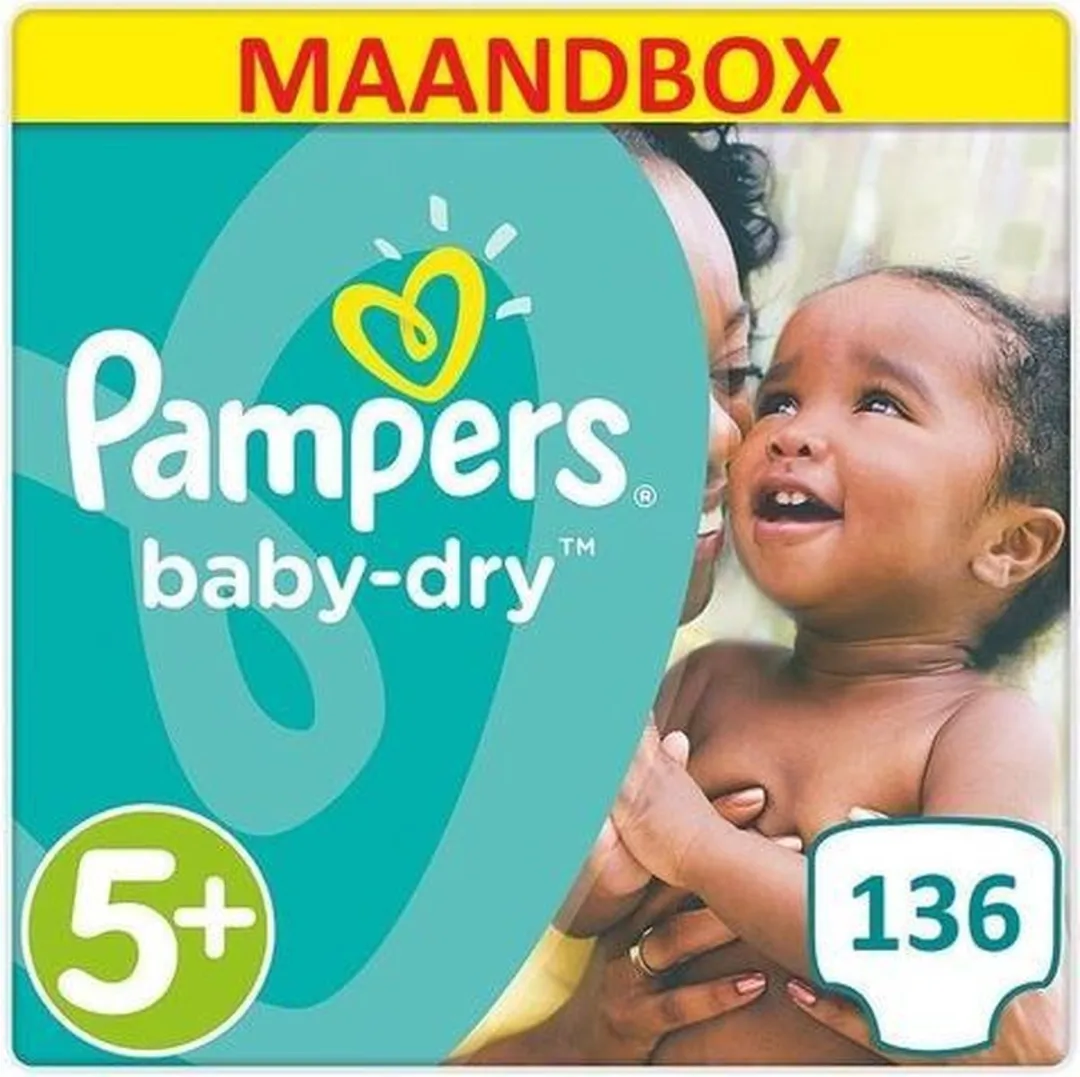 Pampers Baby Dry Maat 5+ Luiers - 136 Stuks