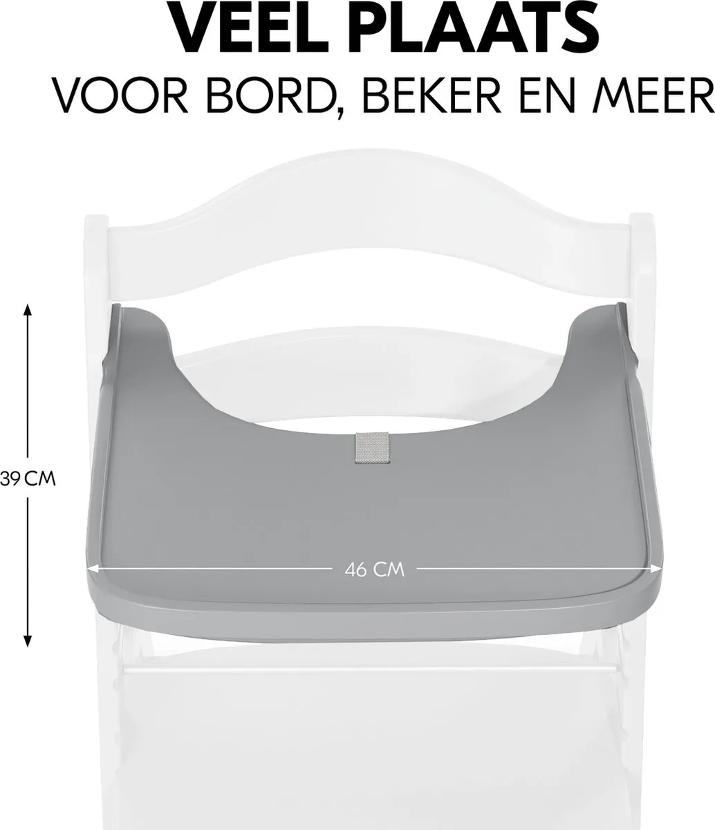 Hauck Alpha Wooden Tray - Kinderstoel - Grijs