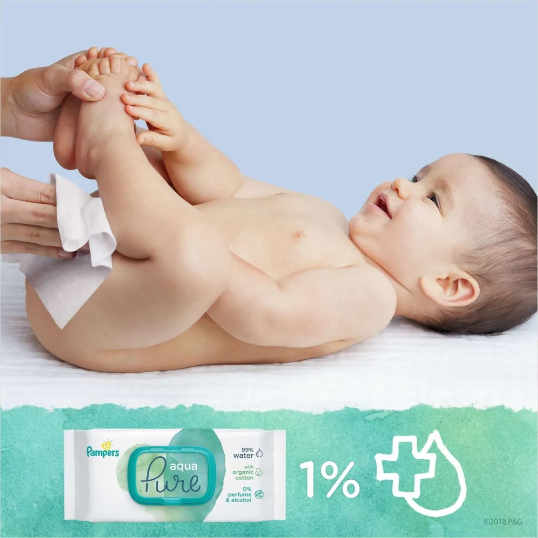 Pampers Aqua Pure Babydoekjes - 144 Stuks