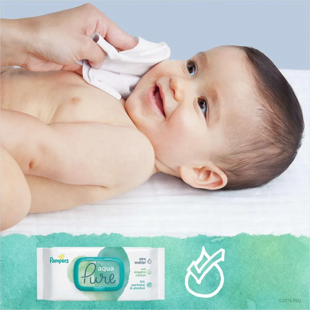 Pampers Aqua Pure Babydoekjes - 144 Stuks