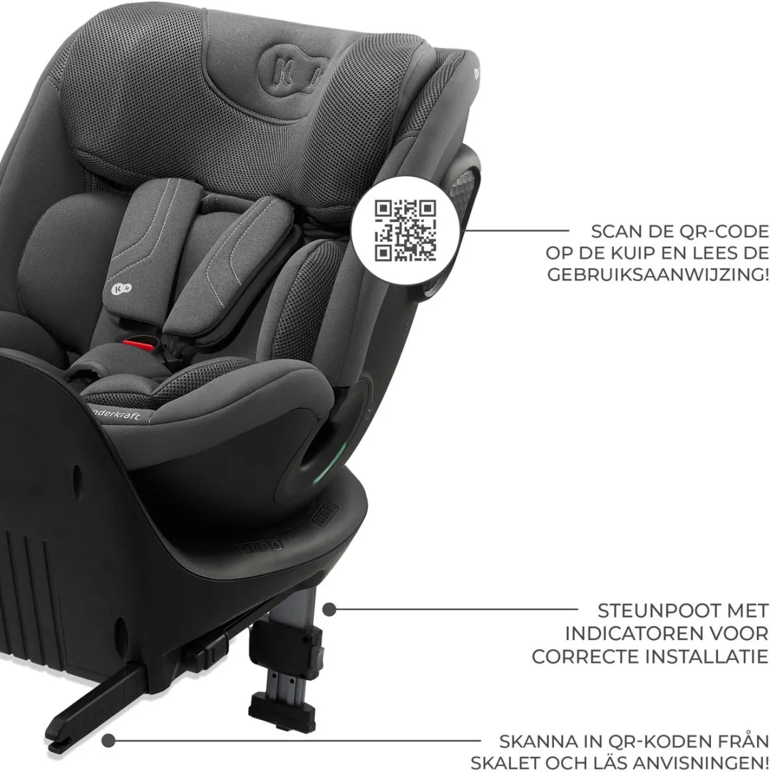 KinderKraft XRIDER 2 i-Size Autostoel 40-150cm - Grijs