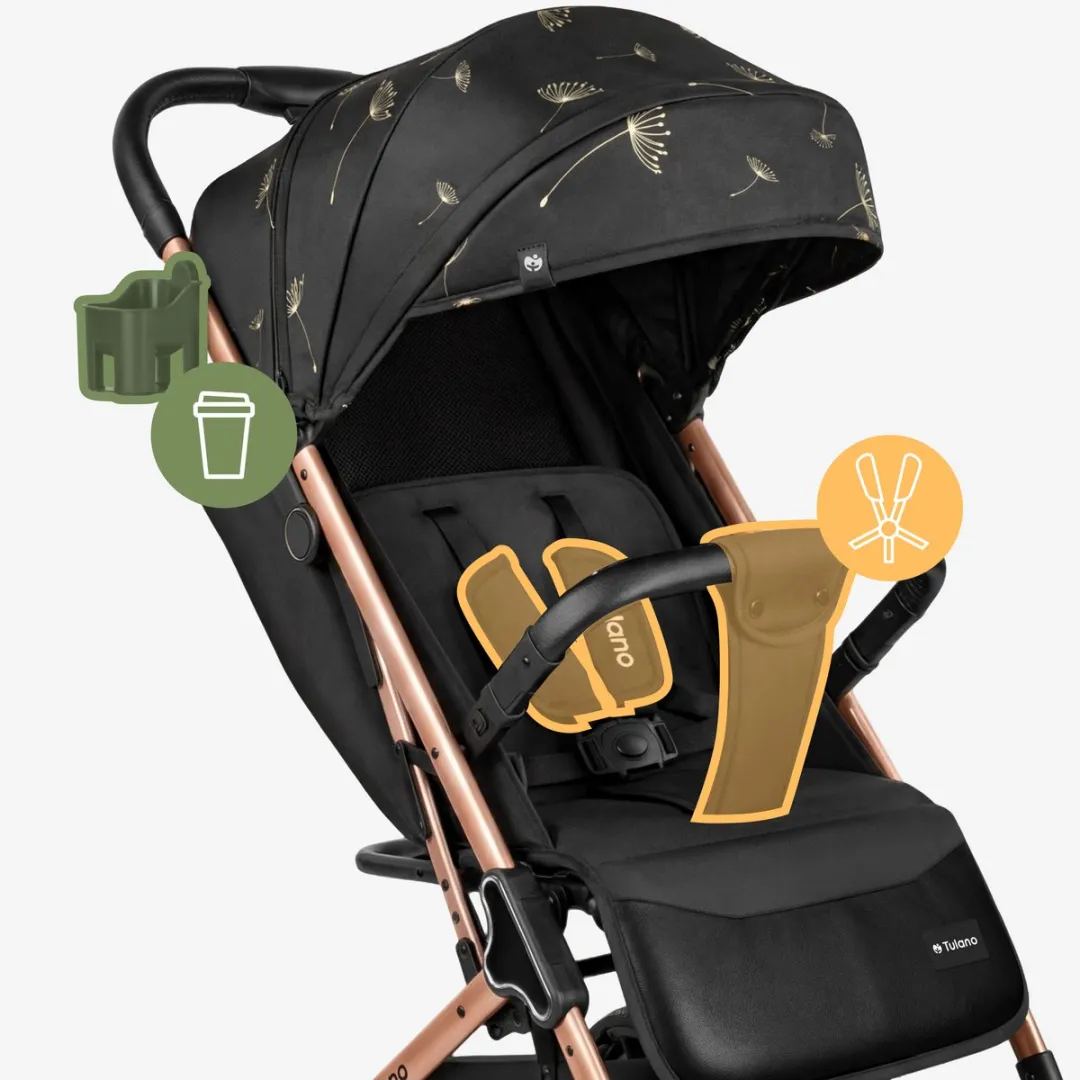 Tulano Lagos 35 Buggy - 15kg - XXL Zonnekap - Zwart/Goud