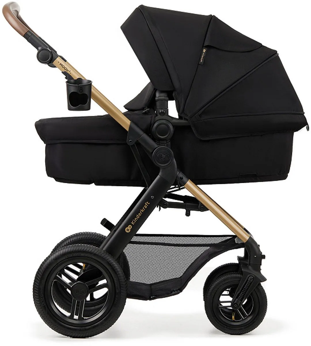 KinderKraft MOOV 2 AIR 4-in-1 Kinderwagen - MINK PRO i-Size Autostoel - Zwart
