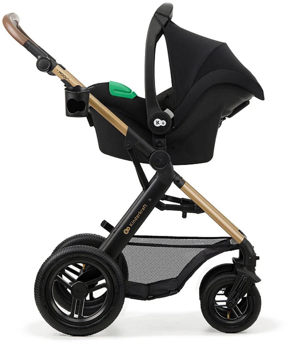 KinderKraft MOOV 2 AIR 4-in-1 Kinderwagen - MINK PRO i-Size Autostoel - Zwart