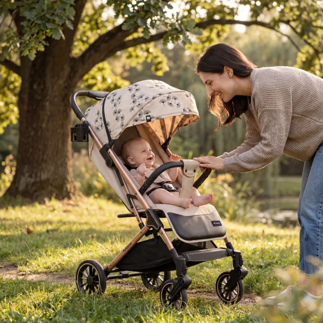 Tulano Lagos 35 Buggy - XXL Zonnekap - Beige/Goud