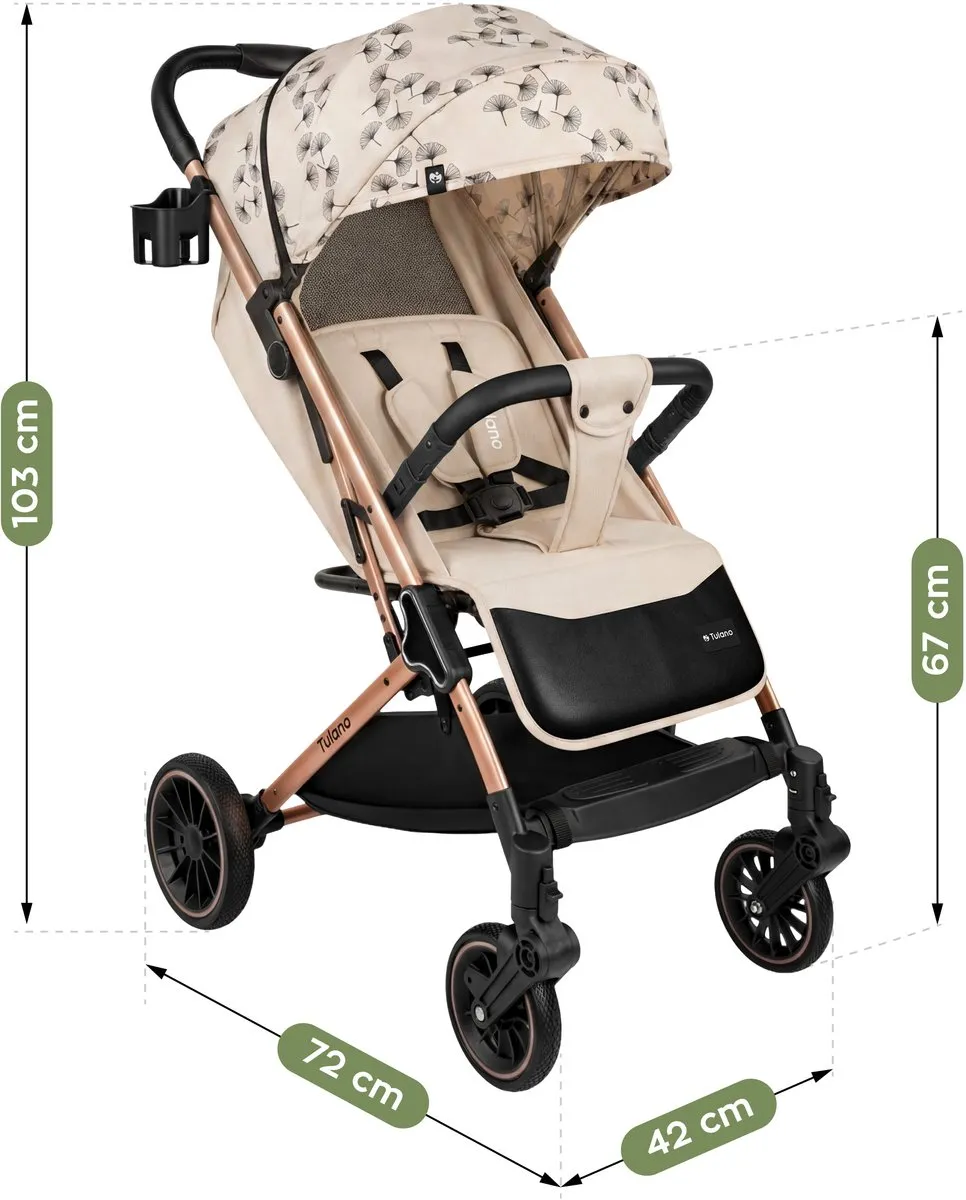 Tulano Lagos 35 Buggy - XXL Zonnekap - Beige/Goud
