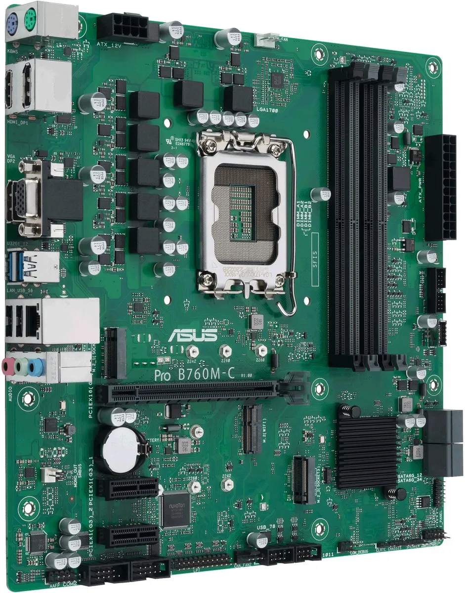 ASUS PRO B760M-C-CSM B760 Micro-ATX Moederbord - LGA1700