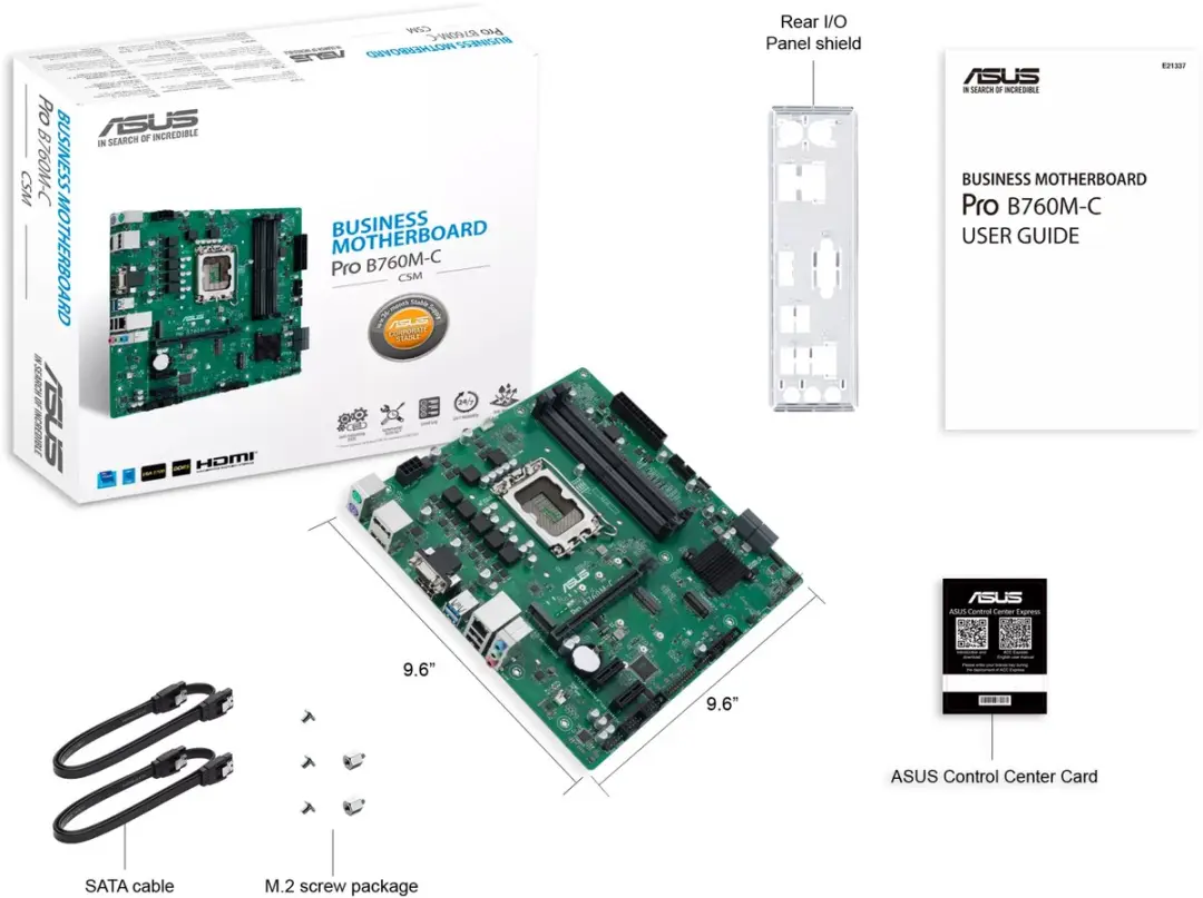 ASUS PRO B760M-C-CSM B760 Micro-ATX Moederbord - LGA1700