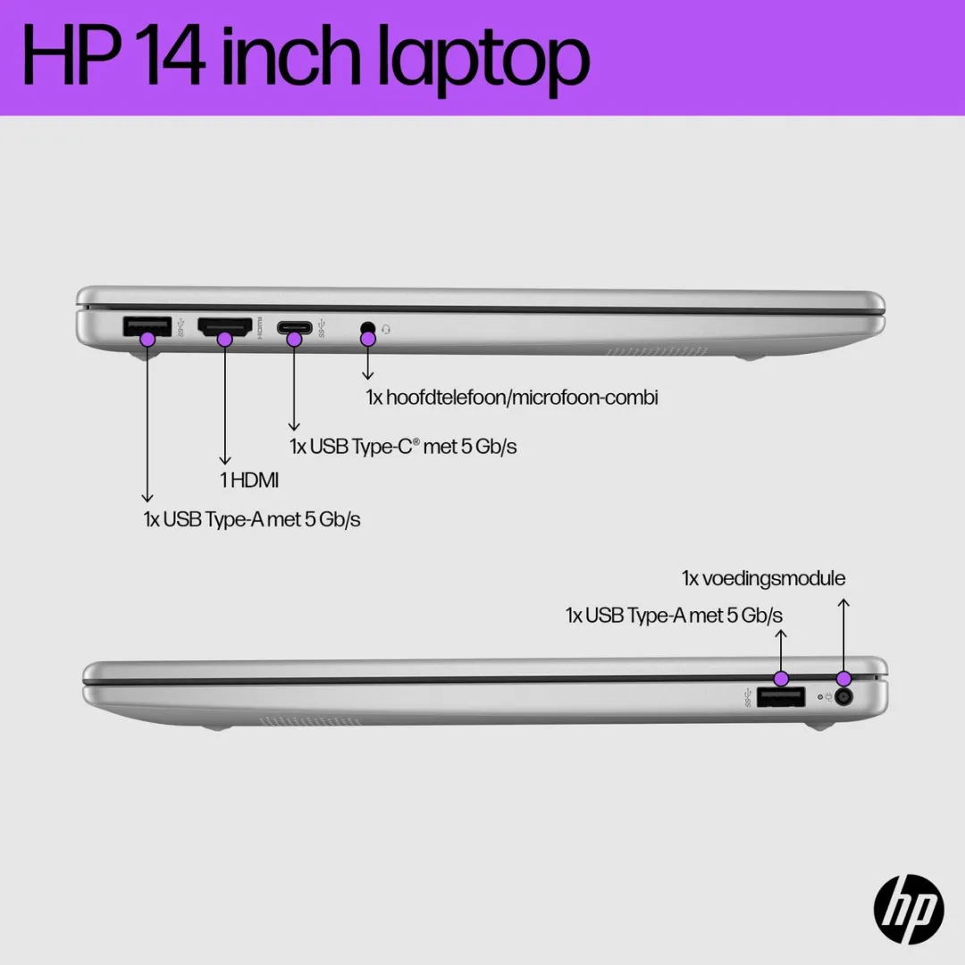 HP 14-em0636nd Laptop 14" Full HD - 8GB RAM 256GB SSD - Zwart