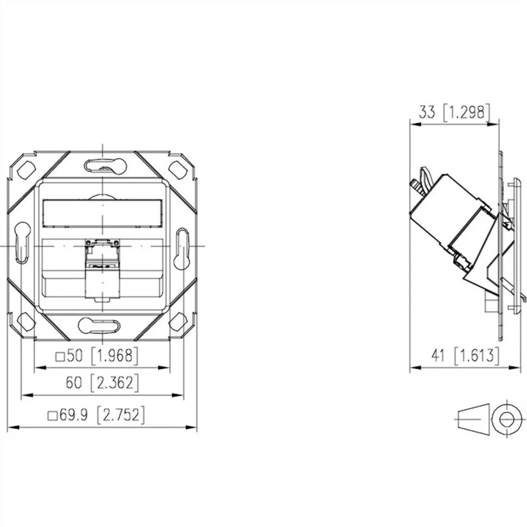 Metz Connect 130B11D11102-E Netwerkdoos Inbouw - 1 Poort - Zuiver wit - afbeelding 2 van 2